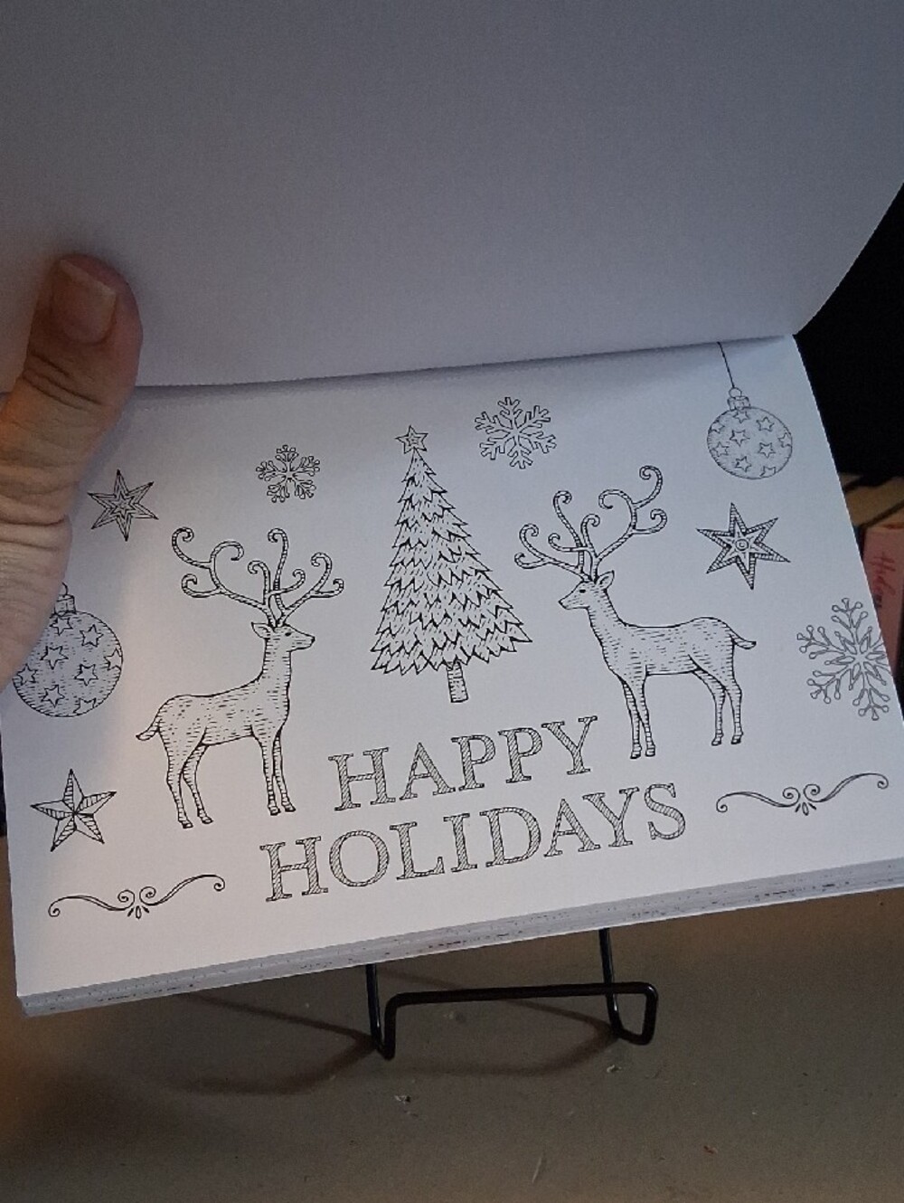 Peace Joy Color Holiday Coloring Cards - Picture 3 of 5